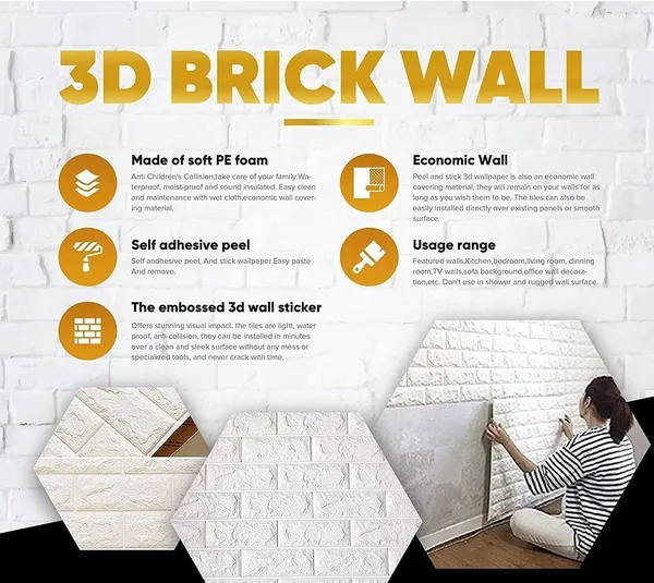 PACK_OF_2/5/10_-_Self-Adhesive_Waterproof_Pe_Foam_3D_Wall_Panels_Wallpaper_Sticker_For_Office,_Living_Room,_And_Home_Decoration_Wallpaper_For_Wall_(Pink_Flower)