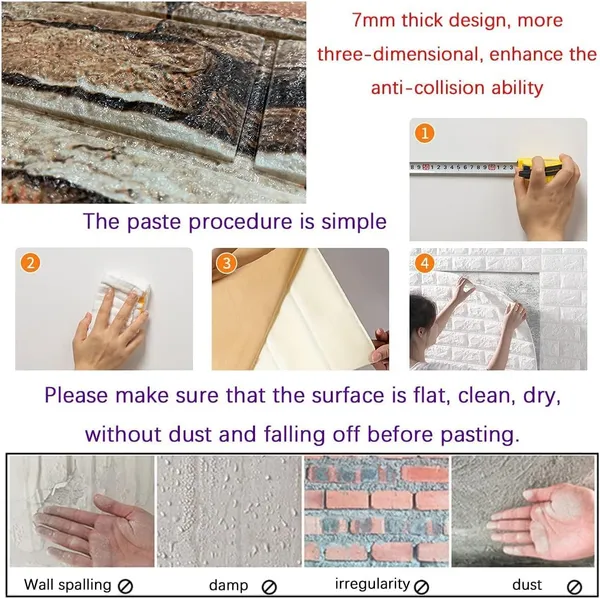 PACK_OF_2/5/10_-_Self-Adhesive_Waterproof_Pe_Foam_3D_Wall_Panels_Wallpaper_Sticker_For_Office,_Living_Room,_And_Home_Decoration_Wallpaper_For_Wall_(Stone_Brick)