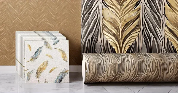 PACK_OF_2/5/10_-_Self-Adhesive_Waterproof_Pe_Foam_3D_Wall_Panels_Wallpaper_Sticker_For_Office,_Living_Room,_And_Home_Decoration_Wallpaper_For_Wall_(White_Feather)