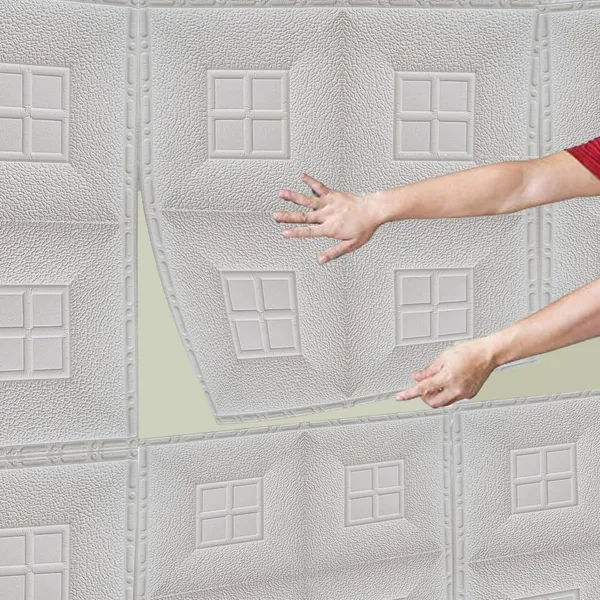 PACK_OF_2/5/10_-_Self-Adhesive_Waterproof_Pe_Foam_3D_Wall_Panels_Wallpaper_Sticker_For_Office,_Living_Room,_And_Home_Decoration_Wallpaper_For_Wall_(White_Window)