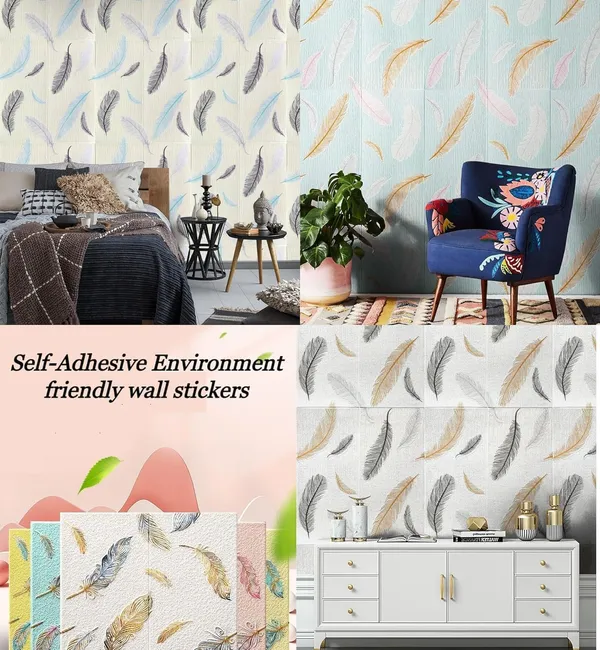 PACK_OF_2/5/10_-_Self-Adhesive_Waterproof_Pe_Foam_3D_Wall_Panels_Wallpaper_Sticker_For_Office,_Living_Room,_And_Home_Decoration_Wallpaper_For_Wall_(White_Wing)