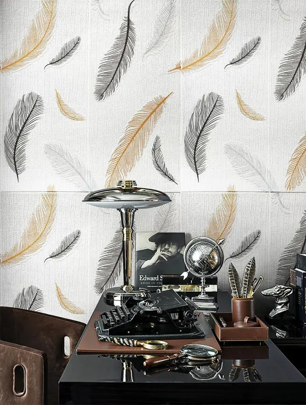 PACK_OF_2/5/10_-_Self-Adhesive_Waterproof_Pe_Foam_3D_Wall_Panels_Wallpaper_Sticker_For_Office,_Living_Room,_And_Home_Decoration_Wallpaper_For_Wall_(White_Wing)