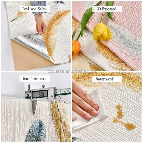 PACK_OF_2/5/10_-_Self-Adhesive_Waterproof_Pe_Foam_3D_Wall_Panels_Wallpaper_Sticker_For_Office,_Living_Room,_And_Home_Decoration_Wallpaper_For_Wall_(White_Wing)