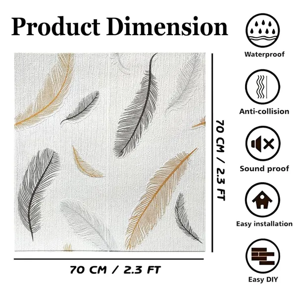 PACK_OF_2/5/10_-_Self-Adhesive_Waterproof_Pe_Foam_3D_Wall_Panels_Wallpaper_Sticker_For_Office,_Living_Room,_And_Home_Decoration_Wallpaper_For_Wall_(White_Wing)
