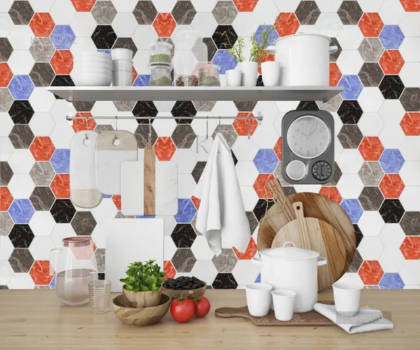 Hexagon_Pattern_Glossy_Paper_for_Countertops_Marble_Peel_and_Stick_Wallpaper_Kitchen_Marble_Contact_Paper_(Hexagon_Marble_Q1_(60_*_200_cm))