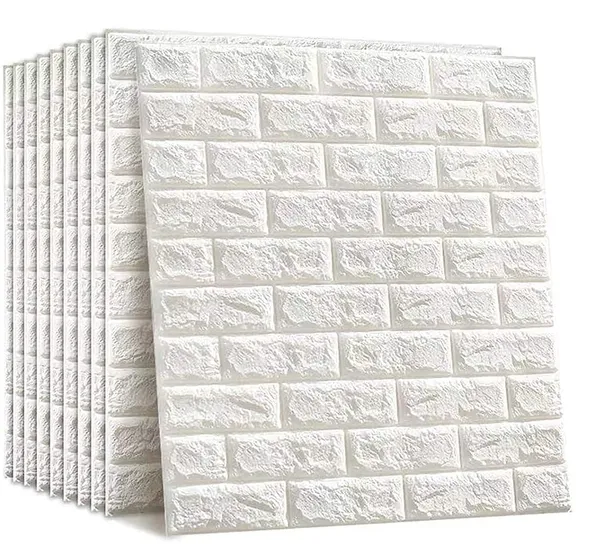 PACK_OF_2/5/10_-_Self-Adhesive_Waterproof_PE_Foam_3D_Wall_Panels_Wallpaper_Sticker_for_Office,_Living_Room,_and_Home_Decoration_Wallpaper_for_Wall_(White_Brick)