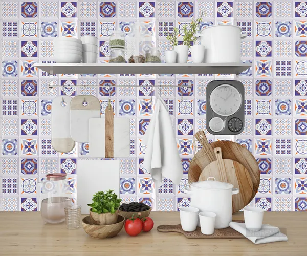 Peel_and_Stick_Self-Adhesive_Kitchen_Grey_Floral_Mosaic_Wallpaper_for_Old_Furniture,_Cabinet,_Countertop,_Hotel,_Living_Room_and_Bedroom_(Grey_Floral_Q1_(60_*_200_cm))