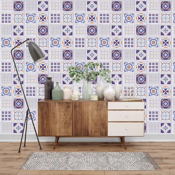 Peel_and_Stick_Self-Adhesive_Kitchen_Grey_Floral_Mosaic_Wallpaper_for_Old_Furniture,_Cabinet,_Countertop,_Hotel,_Living_Room_and_Bedroom_(Grey_Floral_Q1_(60_*_200_cm))