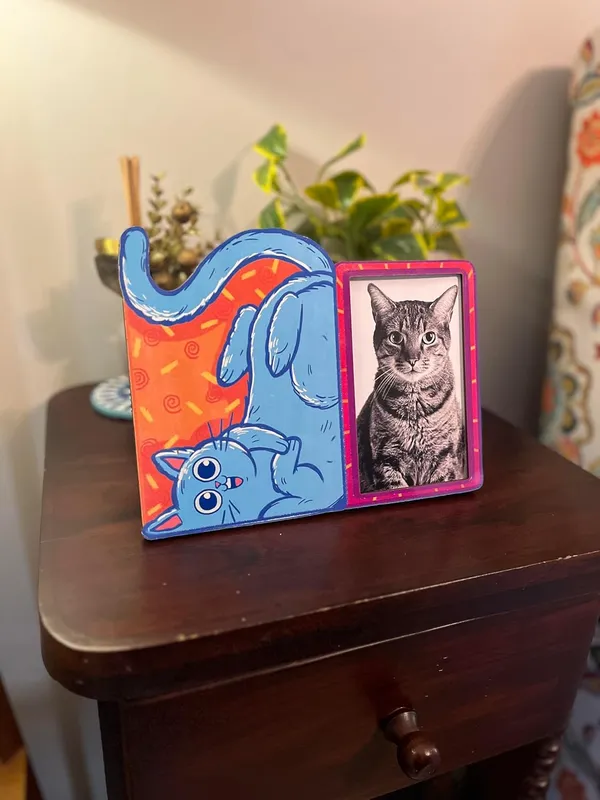 Cat_Themed_Wooden_Photo_Frame_|_For_Home_Decor_&_Pet_Lovers