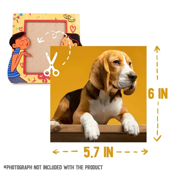 Wooden_Family_Kiss_Themed_Photo_Frame_|_For_Home_Decor_&_Pet_Lovers_|_7.5_X_8_Inch