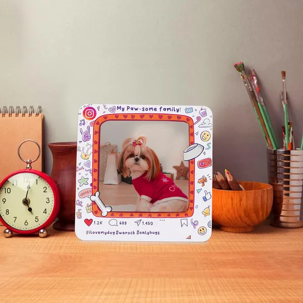 Wooden_Pet_Themed_Family_Photo_Frame_|_For_Home_Decor_&_Pet_Lovers