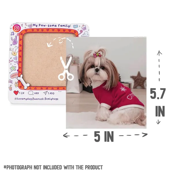 Wooden_Pet_Themed_Family_Photo_Frame_|_For_Home_Decor_&_Pet_Lovers