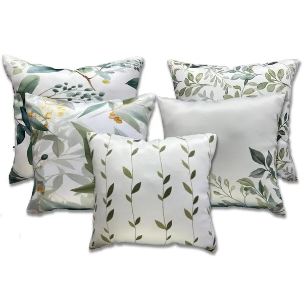 White_Set_Of_5_Decorative_Cushion_Cover_Decorative_Square_Covers_|_For_Sofa_Couch_Pillow_And_Living_Room_Ethnic_Soft_And_Durable_|_For_Home_Festival_And_Bedroom_Decor_|_16_X_16_Inch