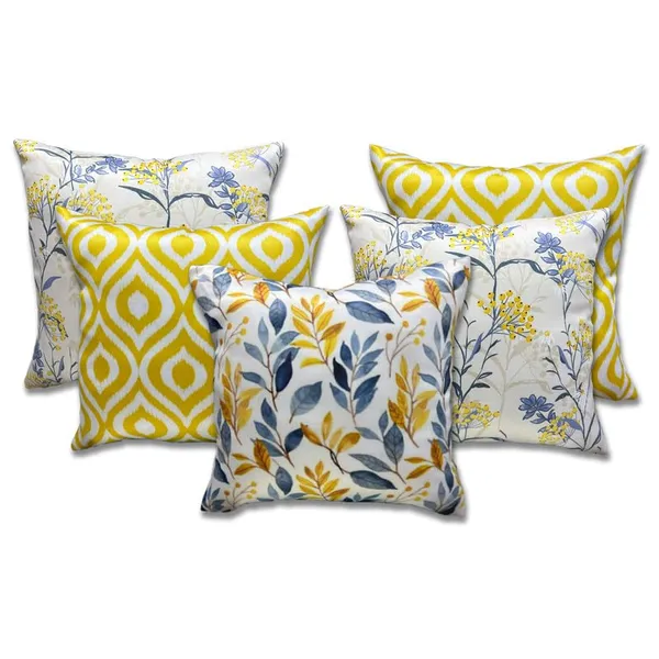 Yellow_And_White_Set_Of_5_Decorative_Cushion_Cover_Decorative_Square_Covers_|_For_Sofa_Couch_Pillow_And_Living_Room_Ethnic_Soft_And_Durable_|_For_Home_Festival_And_Bedroom_Decor_|_16_X_16_Inch