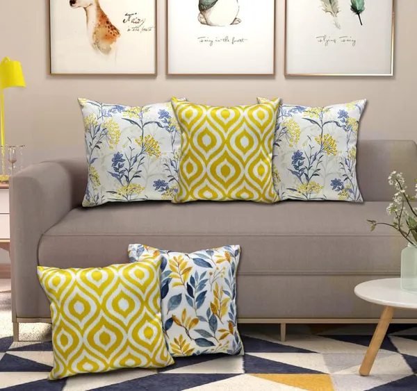 Yellow_And_White_Set_Of_5_Decorative_Cushion_Cover_Decorative_Square_Covers_|_For_Sofa_Couch_Pillow_And_Living_Room_Ethnic_Soft_And_Durable_|_For_Home_Festival_And_Bedroom_Decor_|_16_X_16_Inch