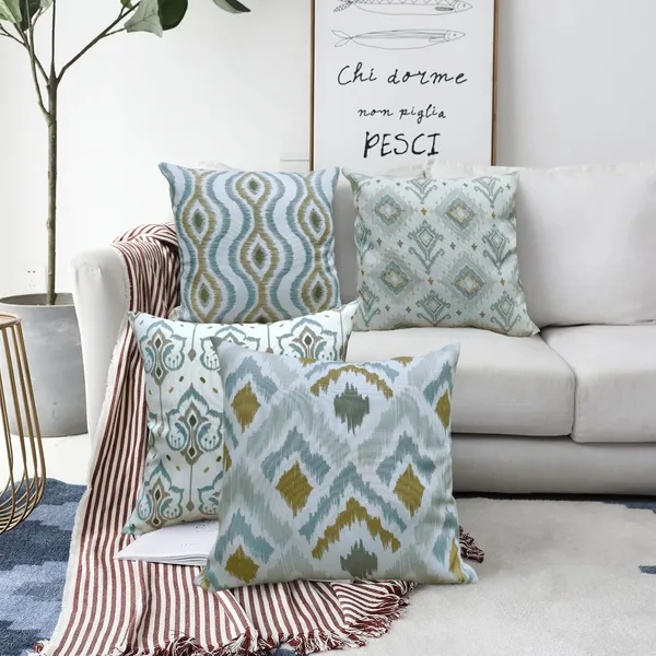 Grey_Set_Of_4_Ikat_Print_Cushion_Cover_Decorative_Square_Covers_|_For_Sofa_Couch_Pillow_And_Living_Room_Ethnic_Soft_And_Durable_|_For_Home_Festival_And_Bedroom_Decor_|_16_X_16_Inch