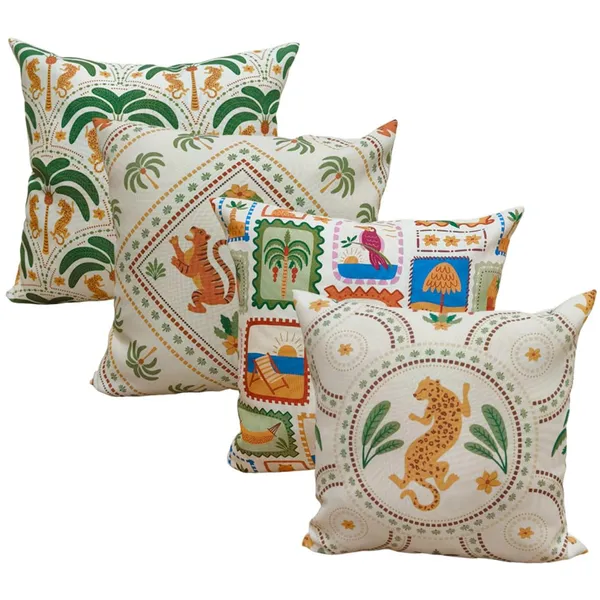 Beige_Set_Of_4_Beige_Abstract_Print_Cushion_Cover_Decorative_Square_Covers_|_For_Sofa_Couch_Pillow_And_Living_Room_Ethnic_Soft_And_Durable_|_For_Home_Festival_And_Bedroom_Decor_|_16_X_16_Inch