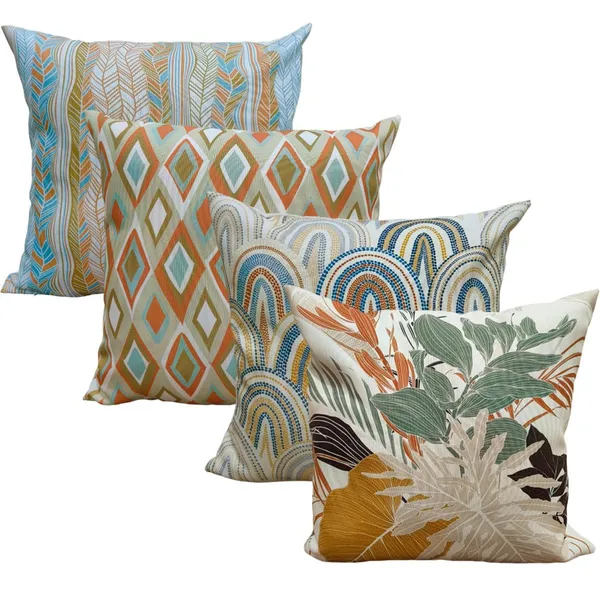 Cream_Set_Of_4_Cream_Boho_Print_Cushion_Cover_Decorative_Square_Covers_|_For_Sofa_Couch_Pillow_And_Living_Room_Ethnic_Soft_And_Durable_|_For_Home_Festival_And_Bedroom_Decor_|_16_X_16_Inch