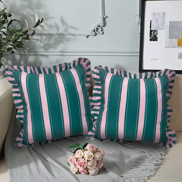 Teal_Set_Of_2_Stripe_Pattern_Cushion_Cover_Premium_Soft_Microfiber_Decorative_Covers_|_For_Sofa,_Couch,_Pillow_Aesthetic_Multicolor_Festival_Cushions_|_16_X_16_Inch