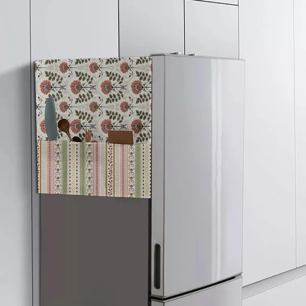 Cream_Refrigerator_Top_Cover,_Heavy_Polyester_Fabric,_Traditional_Design_Traditional_Colour_|_46_X_22_Inch