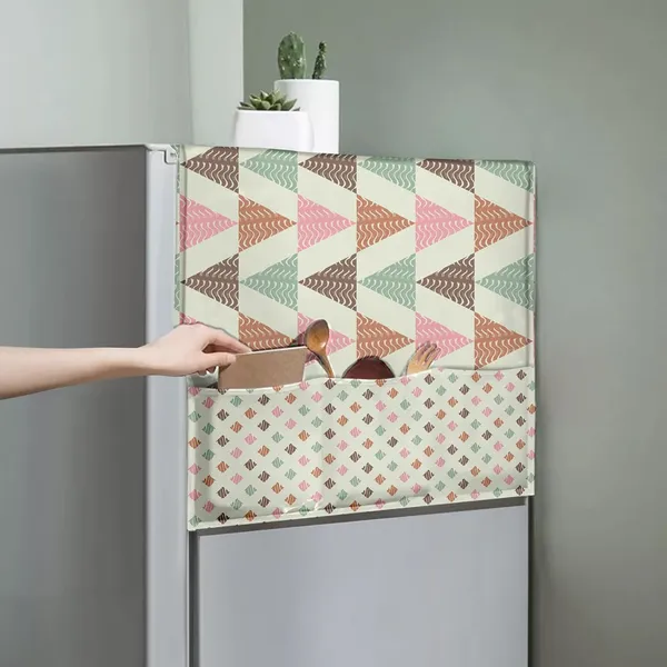 Cream_Refrigerator_Cover_With_Nonwoven_Backing_Geometric_Digital_Print_Geometric_Colour_Size_46_X_22_Inch