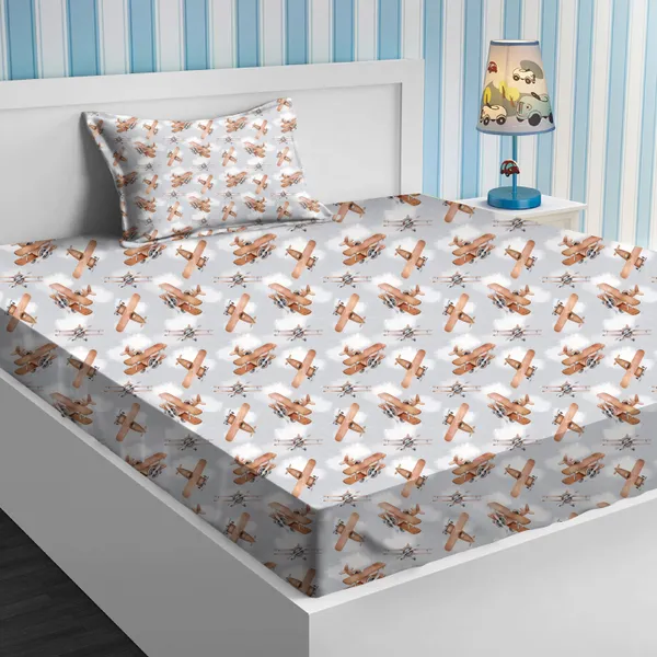 Grey_Kids_Bedsheet_With_1_Pillow_Cover_For_Single_Bed_Cute_And_Fun_Print_Sheets_For_Boys_And_Girls,_Ideal_For_Children?_Room,_Perfect_For_Kids_Room_Size_5'_X_7.5_(Airplane)