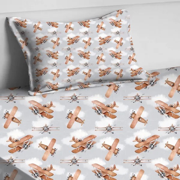 Grey_Kids_Bedsheet_With_1_Pillow_Cover_For_Single_Bed_Cute_And_Fun_Print_Sheets_For_Boys_And_Girls,_Ideal_For_Children?_Room,_Perfect_For_Kids_Room_Size_5'_X_7.5_(Airplane)