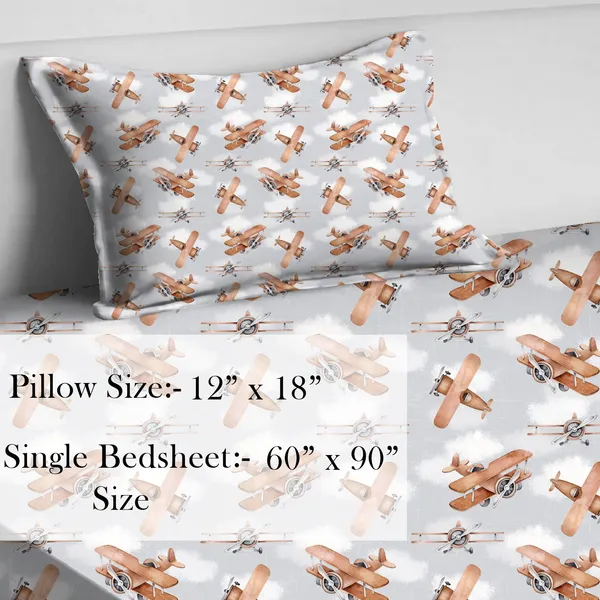 Grey_Kids_Bedsheet_With_1_Pillow_Cover_For_Single_Bed_Cute_And_Fun_Print_Sheets_For_Boys_And_Girls,_Ideal_For_Children?_Room,_Perfect_For_Kids_Room_Size_5'_X_7.5_(Airplane)