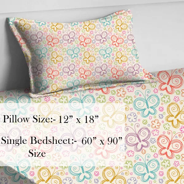 Off_White_Kids_Bedsheet_With_1_Pillow_Cover_For_Single_Bed_Cute_And_Fun_Print_Sheets_For_Boys_And_Girls,_Ideal_For_Children?_Room,_Perfect_For_Kids_Room_Size_5'_X_7.5_(Butterfly)