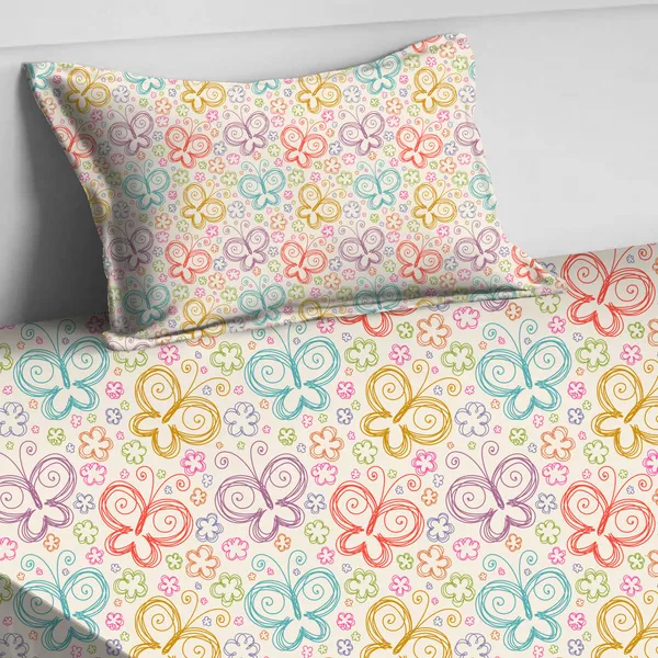 Off_White_Kids_Bedsheet_With_1_Pillow_Cover_For_Single_Bed_Cute_And_Fun_Print_Sheets_For_Boys_And_Girls,_Ideal_For_Children?_Room,_Perfect_For_Kids_Room_Size_5'_X_7.5_(Butterfly)