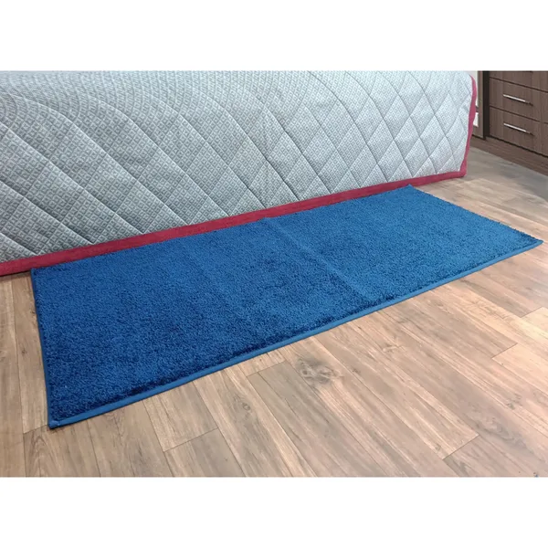 Blue_100%_Micro_Fiber_Bedside_Runner_Blend_Carpet_Rug_Anti_Skid_Backing_For_Home/Kitchen/Living_Area/Office_Entrance_(24"X60")