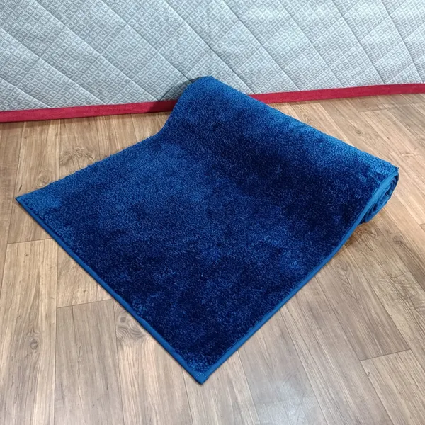 Blue_100%_Micro_Fiber_Bedside_Runner_Blend_Carpet_Rug_Anti_Skid_Backing_For_Home/Kitchen/Living_Area/Office_Entrance_(24"X60")
