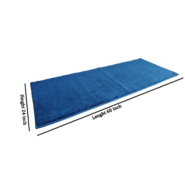 Blue_100%_Micro_Fiber_Bedside_Runner_Blend_Carpet_Rug_Anti_Skid_Backing_For_Home/Kitchen/Living_Area/Office_Entrance_(24"X60")