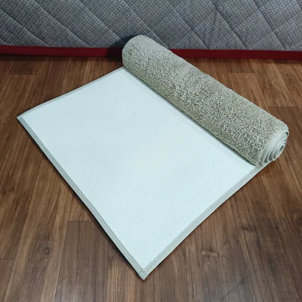 Cream_100%_Micro_Fiber_Bedside_Runner_Blend_Carpet_Rug_Anti_Skid_Backing_For_Home/Kitchen/Living_Area/Office_Entrance_(24"X60")
