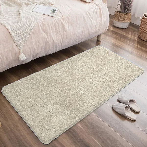 Cream_100%_Micro_Fiber_Bedside_Runner_Blend_Carpet_Rug_Anti_Skid_Backing_For_Home/Kitchen/Living_Area/Office_Entrance_(24"X60")