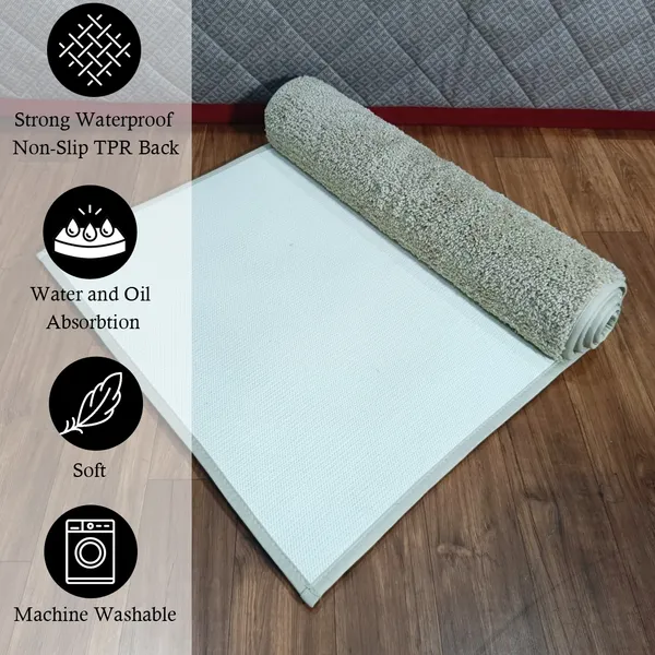 Cream_100%_Micro_Fiber_Bedside_Runner_Blend_Carpet_Rug_Anti_Skid_Backing_For_Home/Kitchen/Living_Area/Office_Entrance_(24"X60")