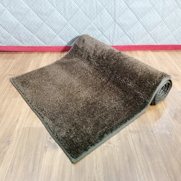 Dark_Brown_100%_Micro_Fiber_Bedside_Runner_Blend_Carpet_Rug_Anti_Skid_Backing_For_Home/Kitchen/Living_Area/Office_Entrance_(24"X60")