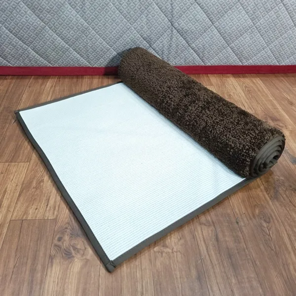 Dark_Brown_100%_Micro_Fiber_Bedside_Runner_Blend_Carpet_Rug_Anti_Skid_Backing_For_Home/Kitchen/Living_Area/Office_Entrance_(24"X60")