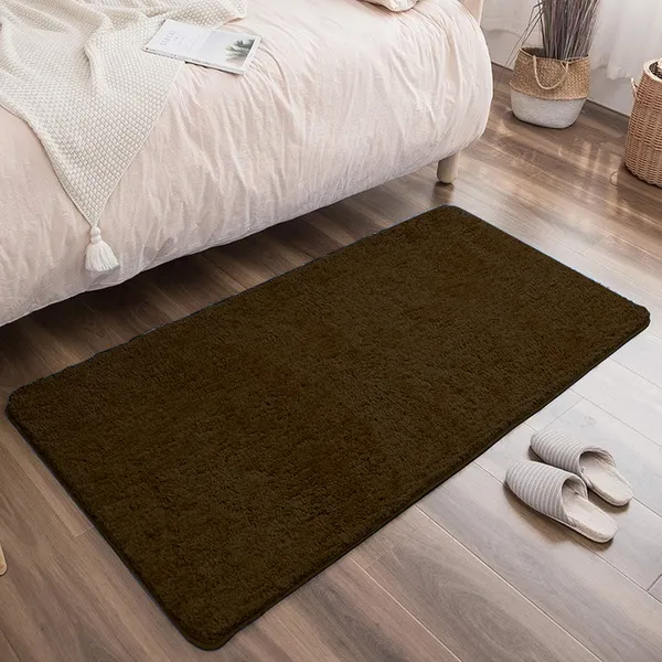 Dark_Brown_100%_Micro_Fiber_Bedside_Runner_Blend_Carpet_Rug_Anti_Skid_Backing_For_Home/Kitchen/Living_Area/Office_Entrance_(24"X60")