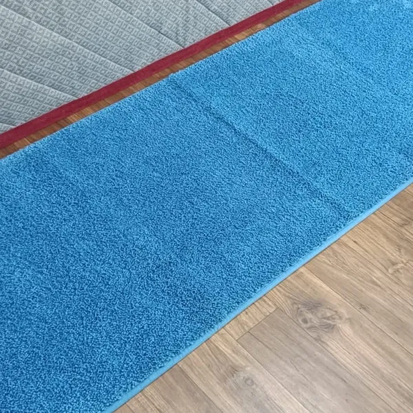 Light_Blue_100%_Micro_Fiber_Bedside_Runner_Blend_Carpet_Rug_Anti_Skid_Backing_For_Home/Kitchen/Living_Area/Office_Entrance_(24"X60")