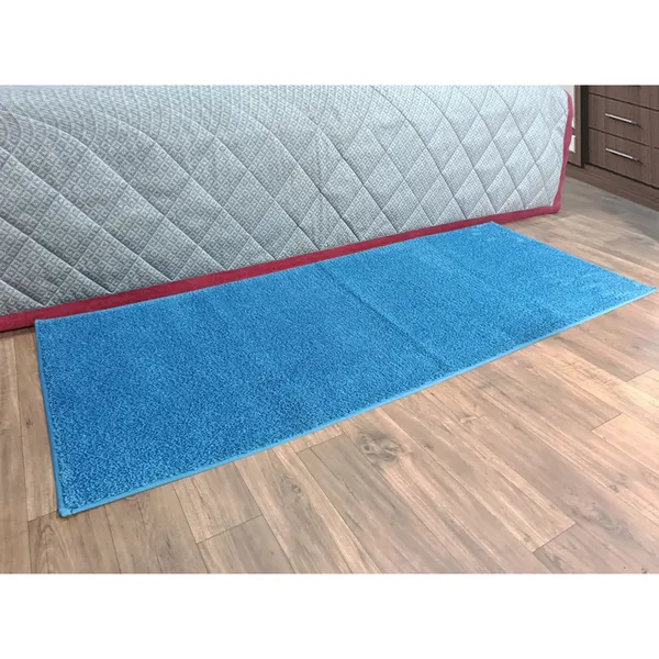 Light_Blue_100%_Micro_Fiber_Bedside_Runner_Blend_Carpet_Rug_Anti_Skid_Backing_For_Home/Kitchen/Living_Area/Office_Entrance_(24"X60")