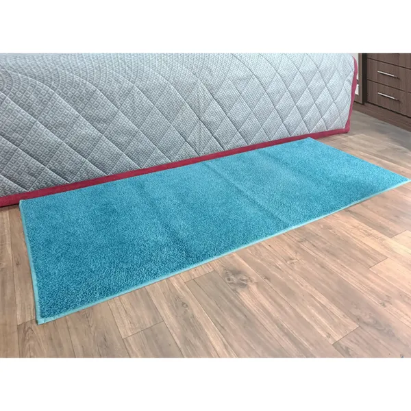 Blue_100%_Micro_Fiber_Bedside_Runner_Blend_Carpet_Rug_Anti_Skid_Backing_For_Home/Kitchen/Living_Area/Office_Entrance_(24"X60")