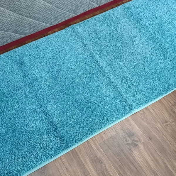 Blue_100%_Micro_Fiber_Bedside_Runner_Blend_Carpet_Rug_Anti_Skid_Backing_For_Home/Kitchen/Living_Area/Office_Entrance_(24"X60")