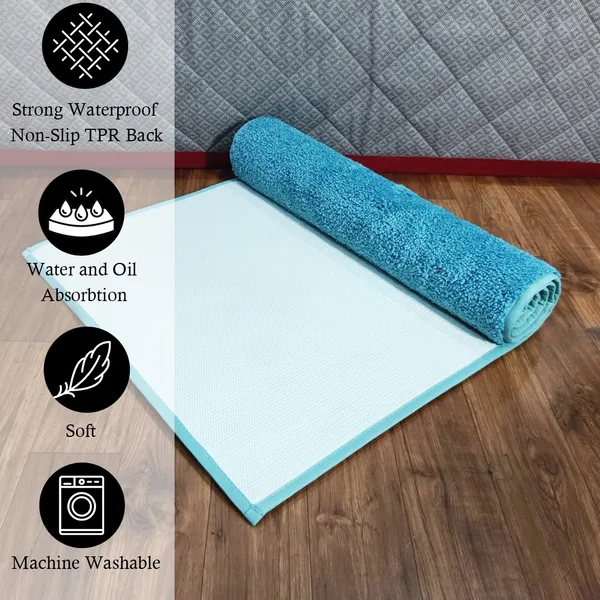 Blue_100%_Micro_Fiber_Bedside_Runner_Blend_Carpet_Rug_Anti_Skid_Backing_For_Home/Kitchen/Living_Area/Office_Entrance_(24"X60")