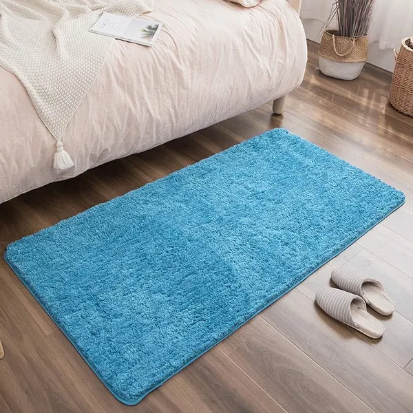 Blue_100%_Micro_Fiber_Bedside_Runner_Blend_Carpet_Rug_Anti_Skid_Backing_For_Home/Kitchen/Living_Area/Office_Entrance_(24"X60")