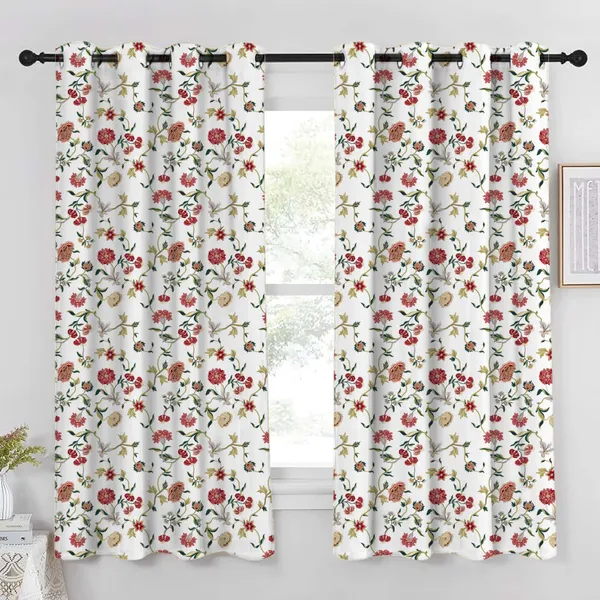 White_And_Red_Textured_Fabric_Curtains_With_Tieback_And_Eyelets_Premium_Long_Printed_Polyester_Parda_Set_For_Bedroom_And_Living_Room_Door_And_Window__|_Set_Of_2