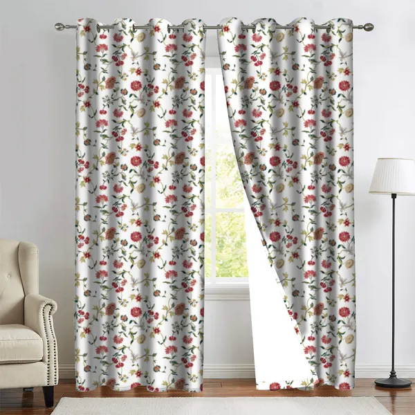 White_And_Red_Textured_Fabric_Curtains_With_Tieback_And_Eyelets_Premium_Long_Printed_Polyester_Parda_Set_For_Bedroom_And_Living_Room_Door_And_Window__|_Set_Of_2