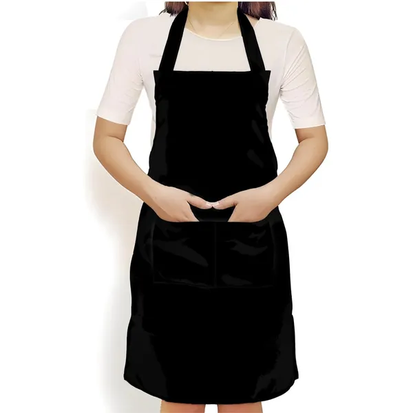 Black_Polycotton_Kitchen_Apron_With_Center_Pocket_Essential_Kitchen_Accessories