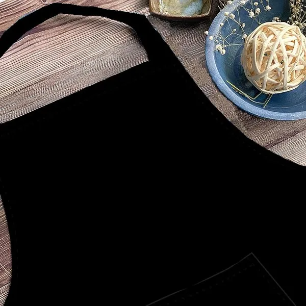 Black_Polycotton_Kitchen_Apron_With_Center_Pocket_Essential_Kitchen_Accessories