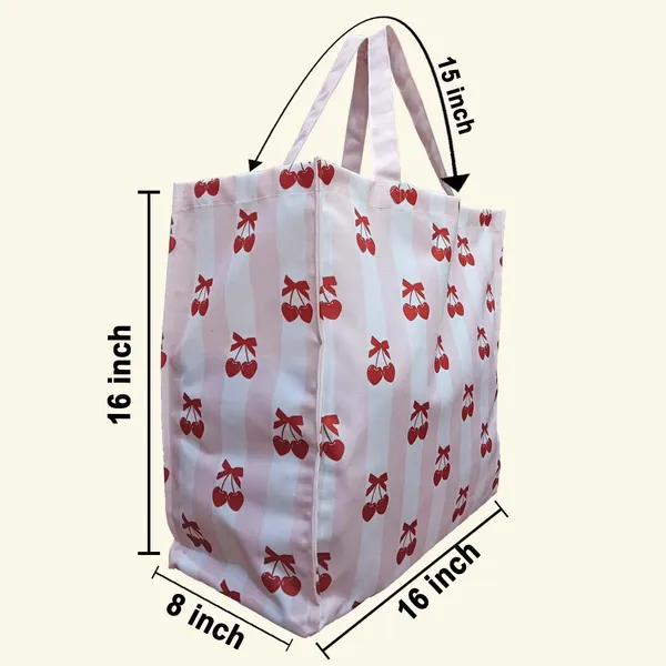 Pink_Shopping_Bag_For_Grocery_Tote_Bag_For_Woman_For_Vegetable,_Shopping_And_Travel_Reusable_And_Water_Repellent_Grocery_Bags
